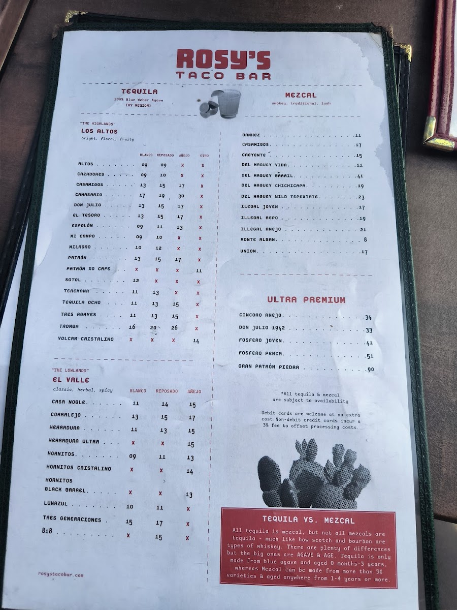 Rosy's Taco Bar Menu - Image 5